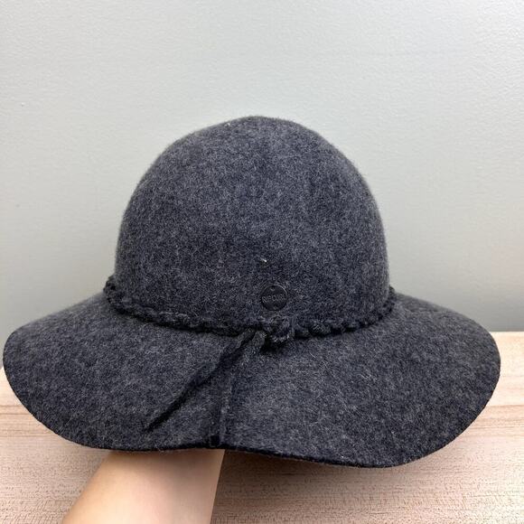 Rip Curl 100% Wool Felt Hat Braided Hat Band Charcoal Natural Fiber Accessories - Picture 3 of 10
